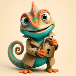 Hammy the detective with a lock