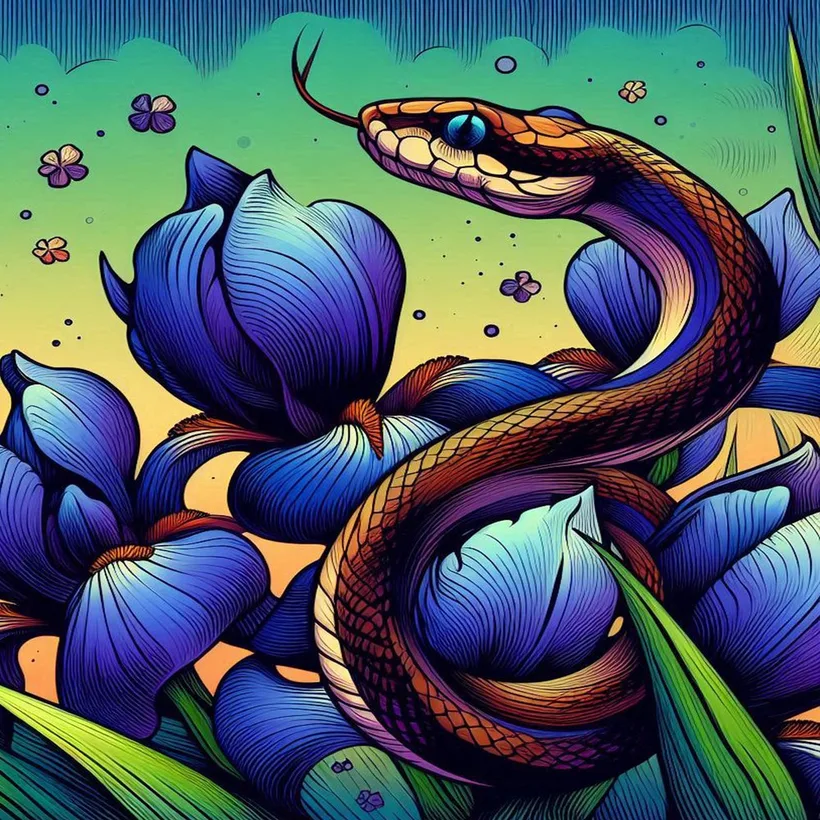 Serpiente entre Lirios