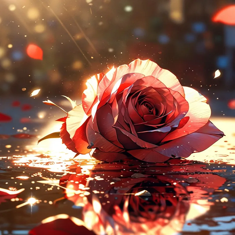 Rose in the Rain
