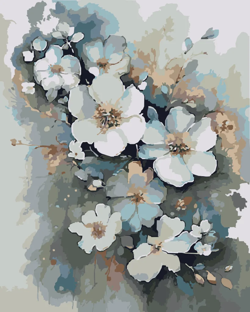 Interior Flowers — Gray and Gold