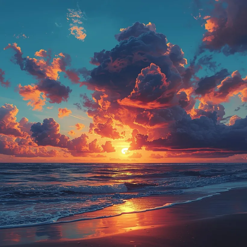 Sunset on the shore