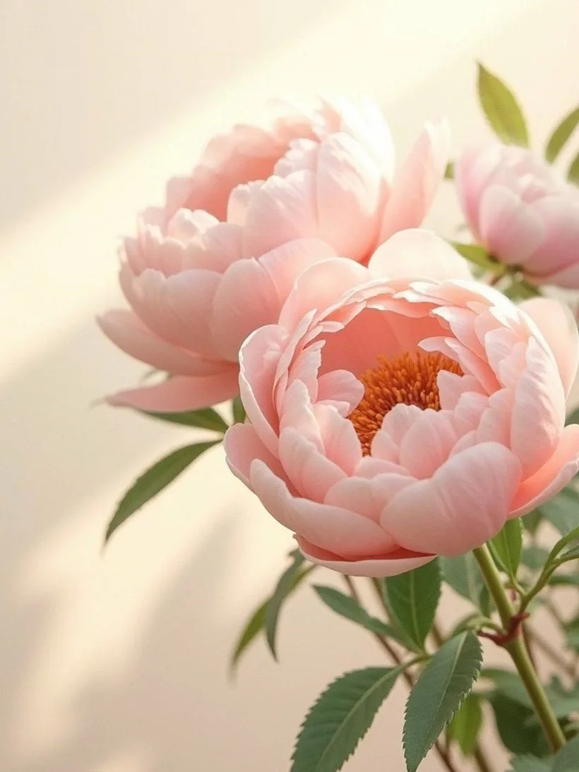 Delicate peonies
