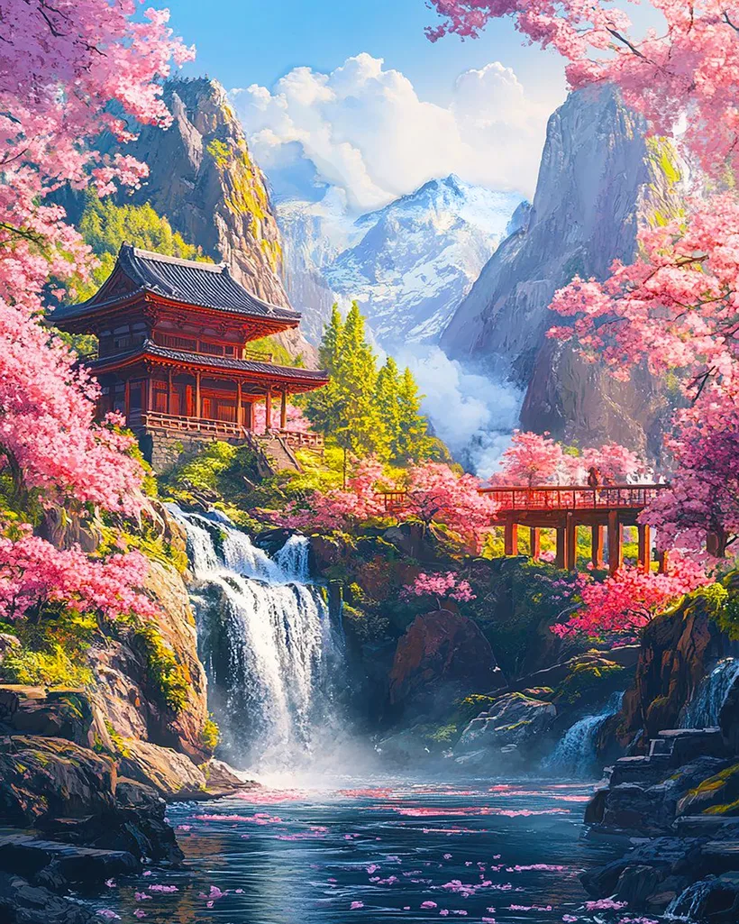 Waterfall in the mountains