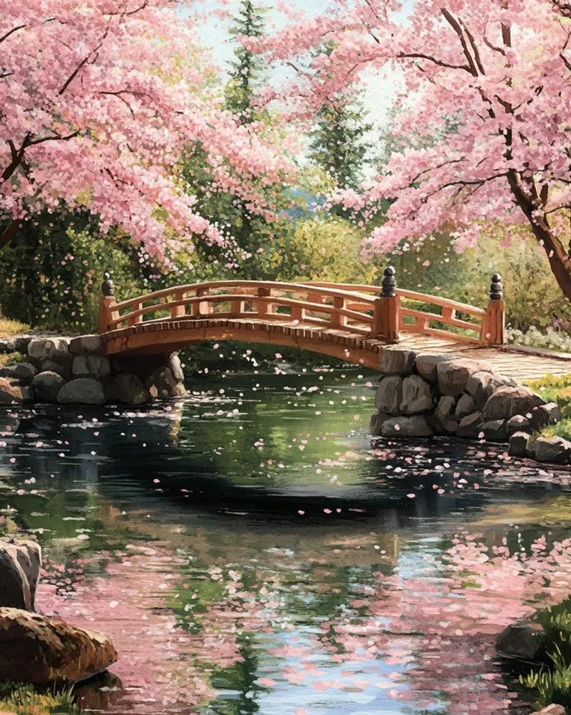 Puente en el jardín