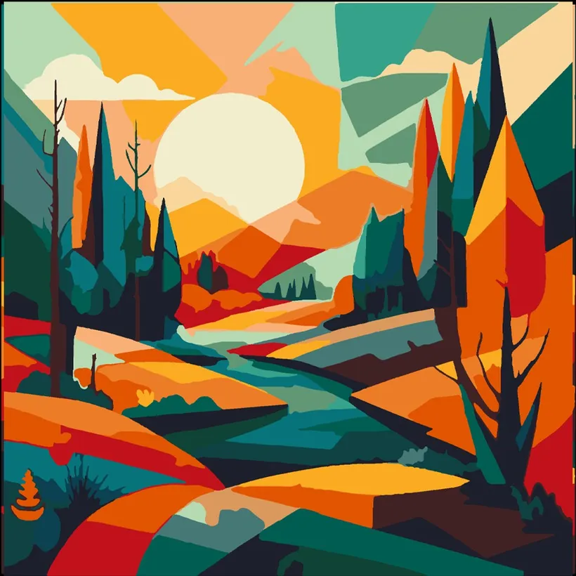 Autumn Forest River
