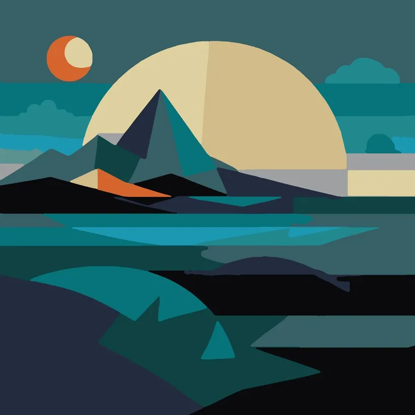 Moon Behind the Peak