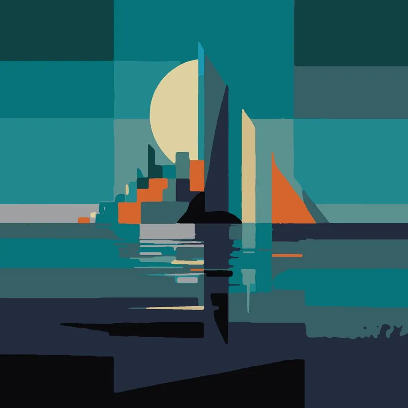 Moonlit Sailboat