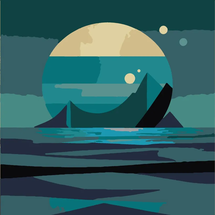 Moon in the Waves