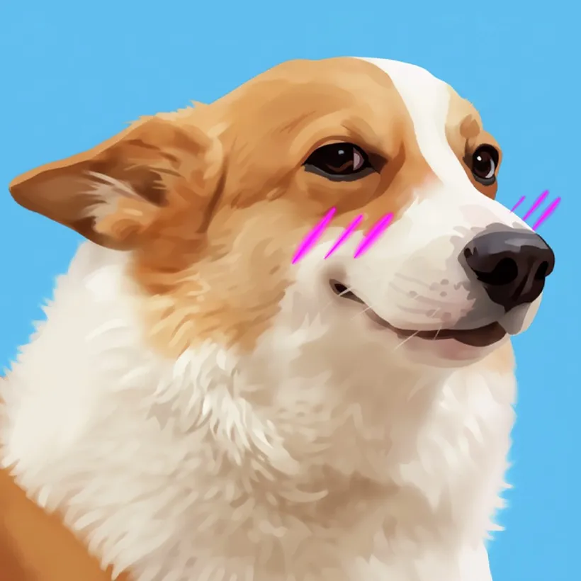 Corgi sonrojado