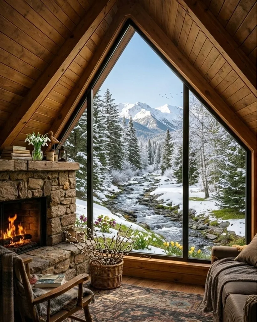 Cozy glamping. Spring