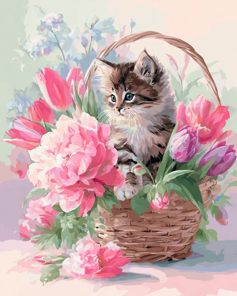 Cat in a basket