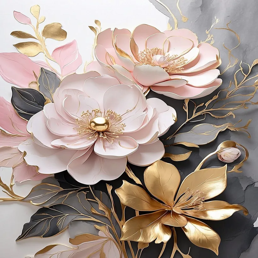 Flowers with Gold