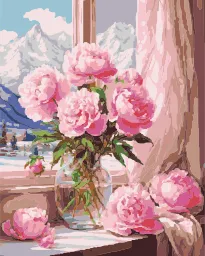 Light Peonies in a Vase