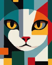 Cubist-style cat