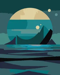 Luna entre olas