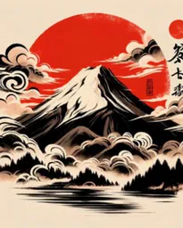 Fuji entre nubes